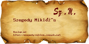 Szegedy Miklós névjegykártya