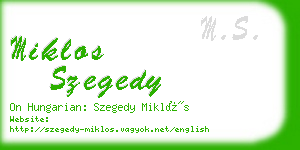 miklos szegedy business card